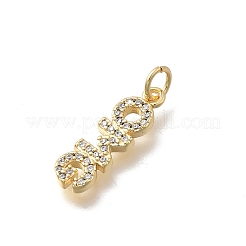 Brass Micro Pave Cubic Zirconia Pendants&nbsp;KK-D431-077G