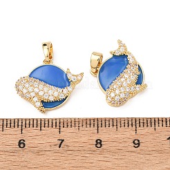 Brass Micro Pave Cubic Zirconia & Enamel Pendants&nbsp;KK-F917-02G