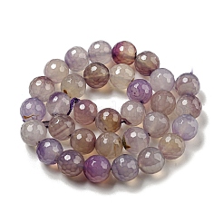 Faceted Natural Agate Beads Strands&nbsp;G-F447-12mm-K01