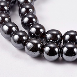 Non-Magnetic Synthetic Hematite Beads Strands&nbsp;X-G-H1624-8mm-1