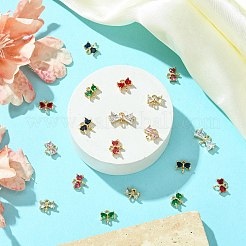 20Pcs Golden Plated Brass Pave Glass Connector Charms&nbsp;KK-CJ0002-28