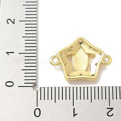 Rack Plating Brass Micro Pave Clear Cubic Zirconia Star with Virgin Mary Connector Charms&nbsp;KK-L224-096G