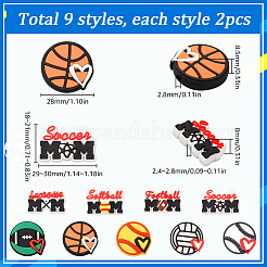 18Pcs 9 Styles PVC Plastic Beads&nbsp;FIND-SC0011-81