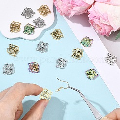 6Pcs 3 Colors 304 Stainless Steel Connector Charms&nbsp;STAS-YW0011-30