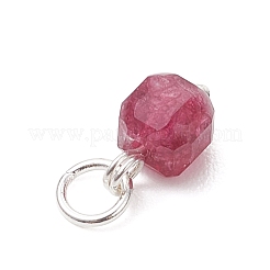 Natural Colorful Tourmaline Table Cut Cube Charms with 304 Stainless Steel Findings&nbsp;PALLOY-JF04875