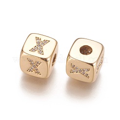 Brass Micro Pave Cubic Zirconia Beads&nbsp;KK-K238-16G-X