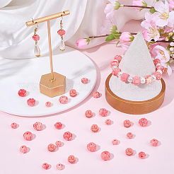 100Pcs 3 Styles Synthetic Coral Dyed Carved Beads&nbsp;SHEL-SC0002-10