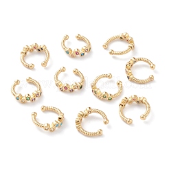 Brass Micro Pave Cubic Zirconia Cuff Earrings&nbsp;EJEW-H109-03G