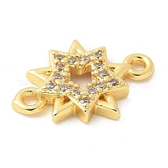 Brass Micro Pave Cubic Zirconia Connector Charms&nbsp;KK-U053-24G