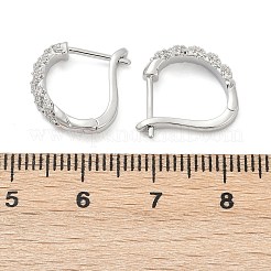 Brass Clear Cubic Zirconia Hoop Earrings&nbsp;EJEW-Q016-15P