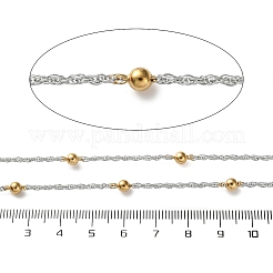 304 Stainless Steel Chains with Beads&nbsp;CHS-F020-12GP