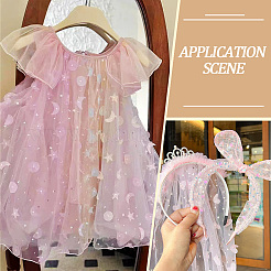 Moon Star Pattern Polyester Gauze Fabric&nbsp;AJEW-WH20011-74