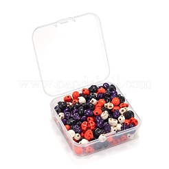 200Pcs 4 Colors Dyed Synthetic Turquoise Beads Strands&nbsp;G-LS0002-18