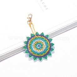 DIY Flower Keychain Diamond Painting Kits&nbsp;DIAM-PW0004-122
