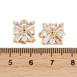 Brass Micro Pave Cubic Zirconia Pendants&nbsp;KK-H081-01G