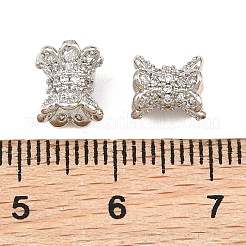 Brass Micro Pave Clear Cubic Zirconia Beads&nbsp;CU-CBA6A75-11P