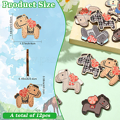 12Pcs 6 Colors Printed Wooden Pendants&nbsp;WOOD-YW0002-04