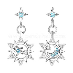Brass Micro Pave Cubic Zirconia Stud Dangle Earrings for Women&nbsp;WGC617F-01