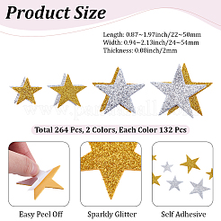 4 Bags 2 Colors EVA Self Adhesive Stickers&nbsp;STIC-CP0001-23