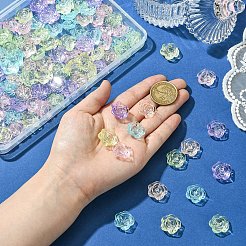 120Pcs 6 colors Transparent Acrylic Beads&nbsp;OACR-YW0002-33