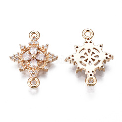 Brass Micro Pave Clear Cubic Zirconia Links Connectors&nbsp;KK-S359-146-RS