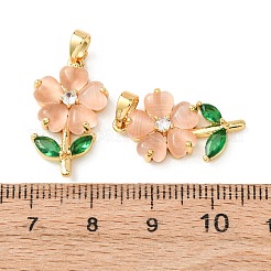 Brass Micro Pave Cubic Zirconia Pendants&nbsp;KK-H089-32G-01