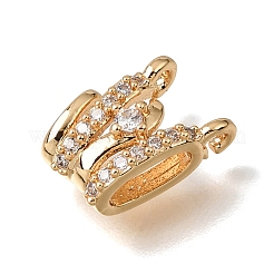 Brass Micro Pave Clear Cubic Zirconia Charms&nbsp;CU-K001-05G