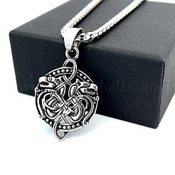 304 Stainless Steel Nordic Viking Dragon Pendant Necklaces for Men Women&nbsp;QO1478