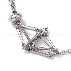 Tarnish Resistant Adjustable Braided 201 Stainless Steel Macrame Pouch Cable Chain Slider Bracelet Making&nbsp;BJEW-JB10284-01