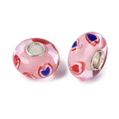 Handmade Lampwork & Brass Core European Beads&nbsp;LAMP-N044-05S-01