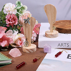 2Pcs Desktop Ear Shaped Wood Earrings Organizer Display Stands for Jewelry Display Rack&nbsp;ODIS-CA0001-32A