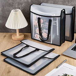 Translucent PP Book Storage Tote Bags with Polyester Handles&nbsp;ABAG-WH0039-68A