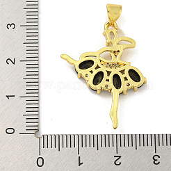 Rack Plating Brass Micro Pave Cubic Zirconia Pendants&nbsp;KK-G513-94G-03