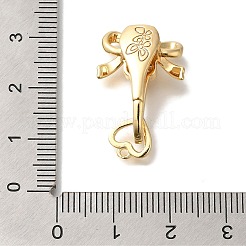 Brass Micro Pave Clear Cubic Zirconia Fold Over Clasps&nbsp;KK-K389-101G