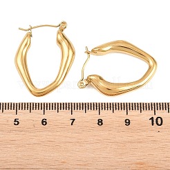 Hollow Nuggets 304 Stainless Steel Hoop Earrings&nbsp;EJEW-P345-05G