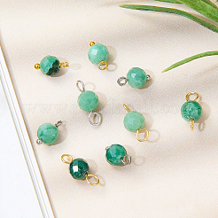16Pcs 4 Styles May Birthstone Natural Fuchsite Pendant and Connector Charms&nbsp;PALLOY-SW00107