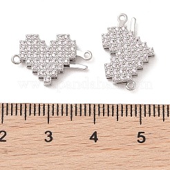 Brass Micro Pave Clear Cubic Zirconia Hook and S-Hook Clasps&nbsp;KK-S388-05P-02