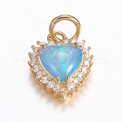 Brass Micro Pave Cubic Zirconia Charms&nbsp;ZIRC-G141-01G