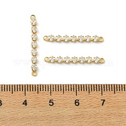 SHEGRACE Brass Pave Clear Cubic Zirconia Connector Charms&nbsp;XGRQ3P195-639G