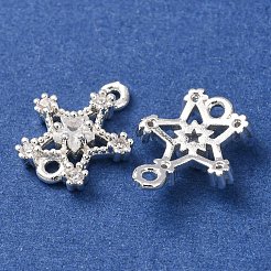 Brass Pave Clear Cubic Zirconia Connector Charms&nbsp;CU-CBAEC99-08S