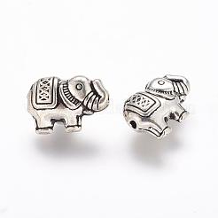 Tibetan Style Alloy Elephant Beads&nbsp;X-TIBEB-E070-AS