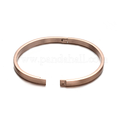 Ion Plating(IP) 304 Stainless Steel Bangles&nbsp;BJEW-E277-42A-RG