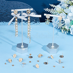 8 Pair Brass Stud Earring Findings&nbsp;KK-BC0013-07