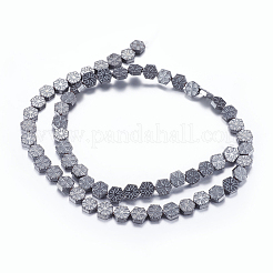 Non-magnetic Synthetic Hematite Beads Strands&nbsp;G-P338-08A-6x6mm