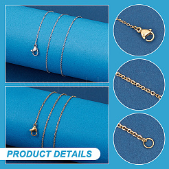 20Pcs 2 Colors 304 Stainless Steel Cable Chain Necklaces Set&nbsp;NJEW-UN0001-42