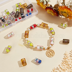 36Pcs 9 Colors Handmade Silver Foil Lampwork Beads&nbsp;FOIL-OC0001-04