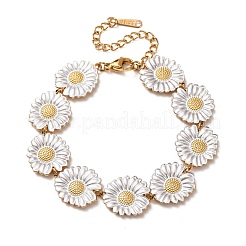 304 Stainless Steel Enamel Link Chain Bracelets for Women&nbsp;BJEW-T027-04C-G