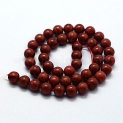 Natural Red Jasper Beads Strands&nbsp;G-I199-25-10mm