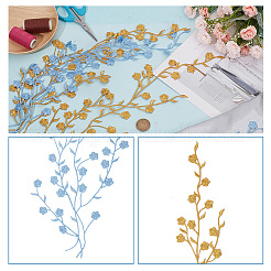 4Pcs 2 Colors Plum Blosssom Cotton Computerized Embroidery Iron on Patches&nbsp;PATC-GO0001-02