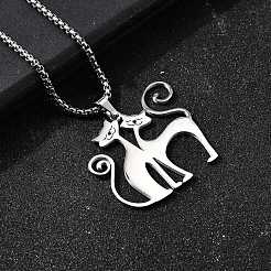 304 Stainless Steel Pendant Necklaces&nbsp;NJEW-P329-02P